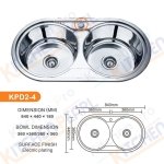 مجلا استيل 2  عين  حفر في الرخام دائرية مقاس 84× 44سم