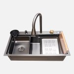 مجلا اسود Kitchen pro مودرن 1 عين استيل 304 مقاس 75×45سم + الاكسسوارت