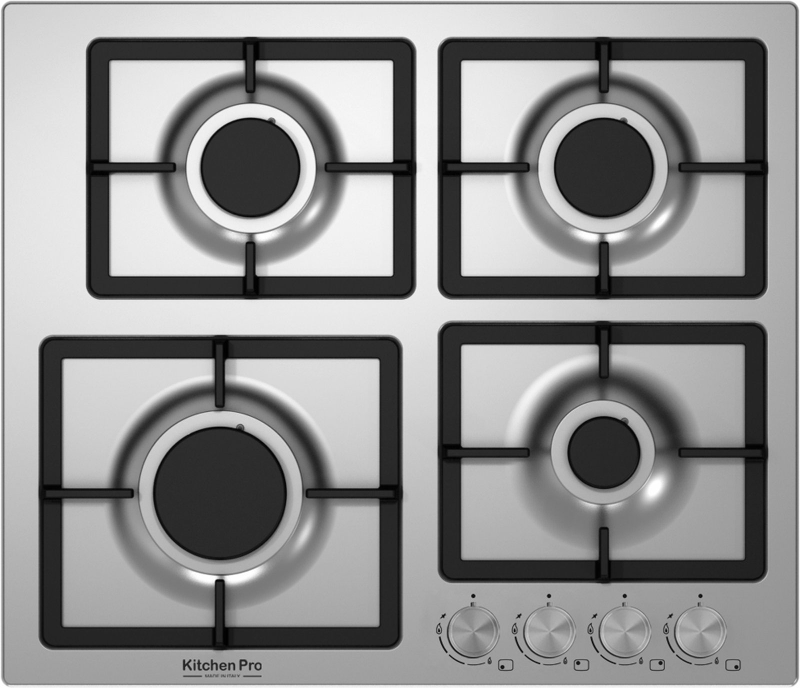 FQ604VNGL50XS2Q81 - KP 622 GA سطح 4عين غاز استيل شبك منفصل  هيفي ديوتى - الصورة 1