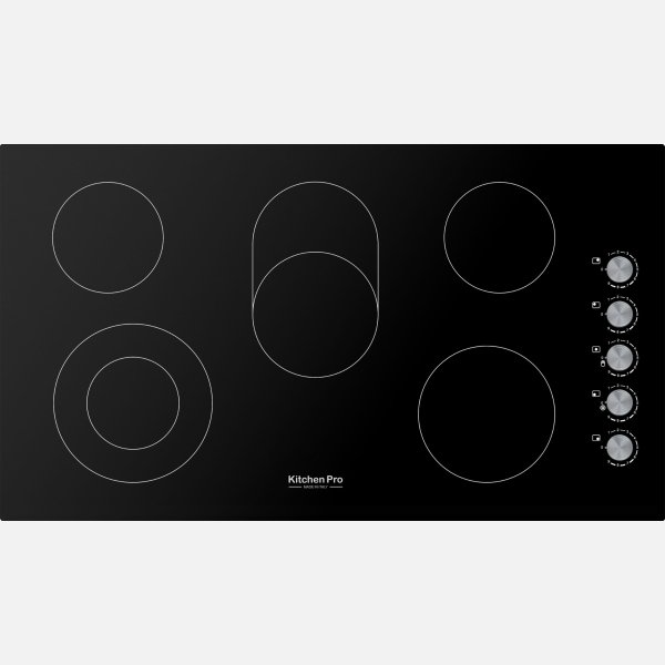 ⁦سطح 5عين سيراميك مفتاح ايطالي 90سم kitchen pro -مفاتيح جانبية⁩ - الصورة ⁦1⁩